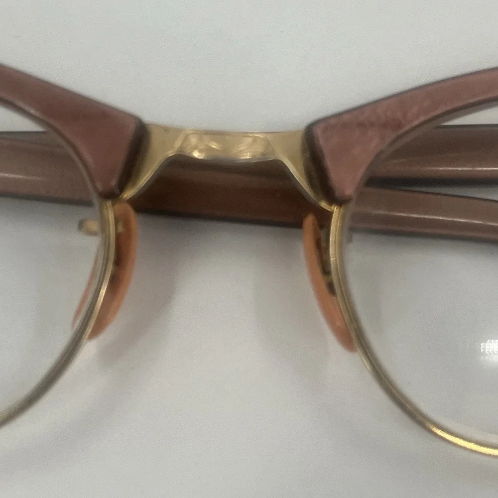 Artcraft Vintage Ornate Cat Eye Rhinestones Eyeglass Frames 1/10 12k GF 22MM‎